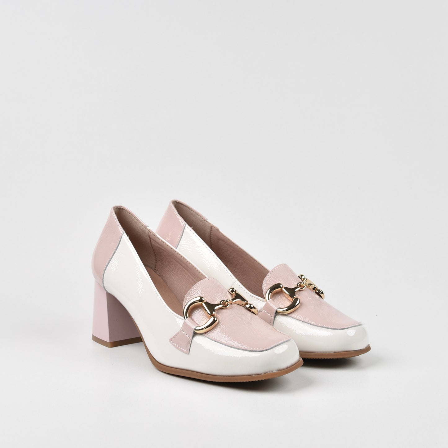 Pitillos Spanish High-heel Shoe for Women in Pink-Cream.