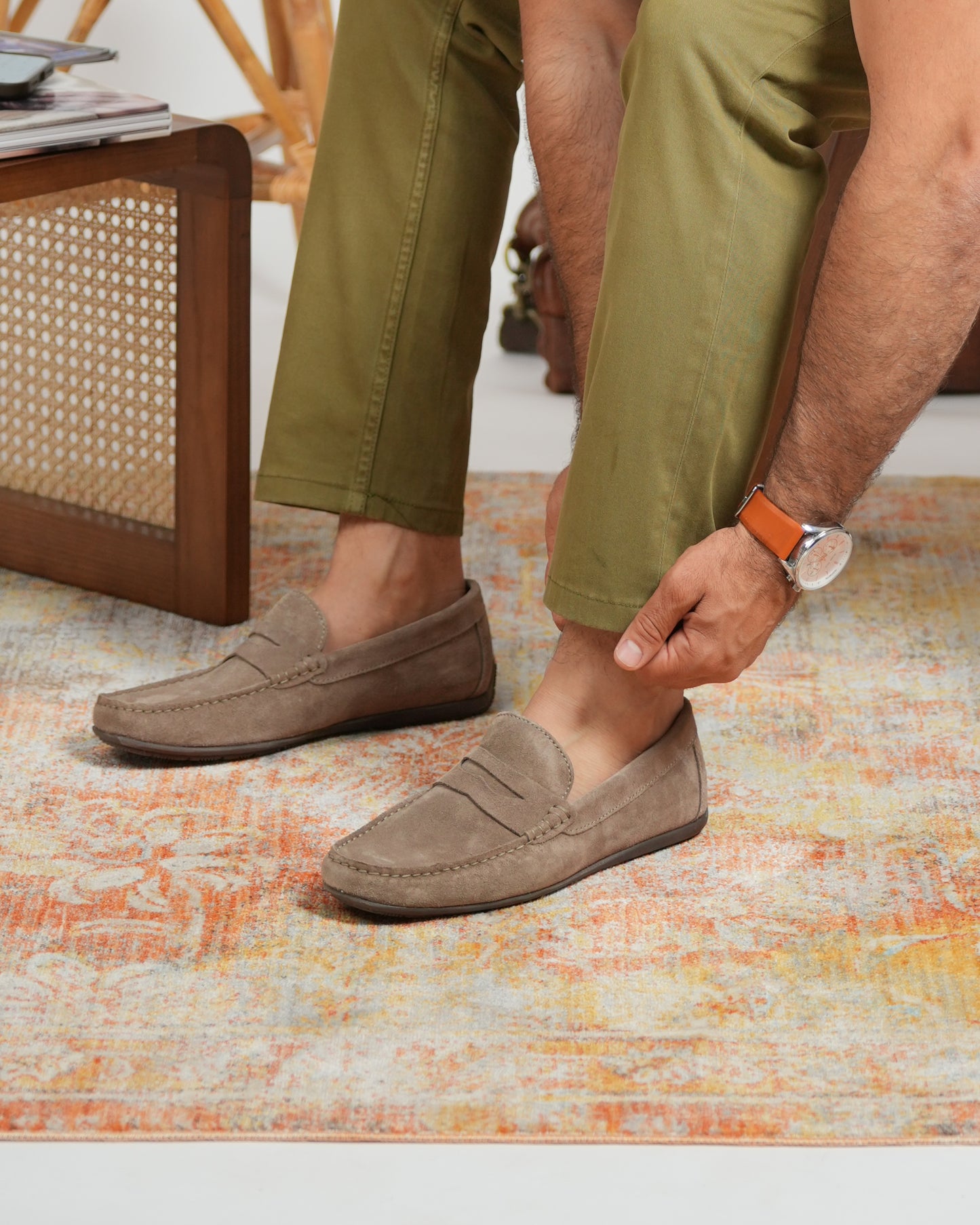 SHALAPI Portuguese loafers for men in suede beige