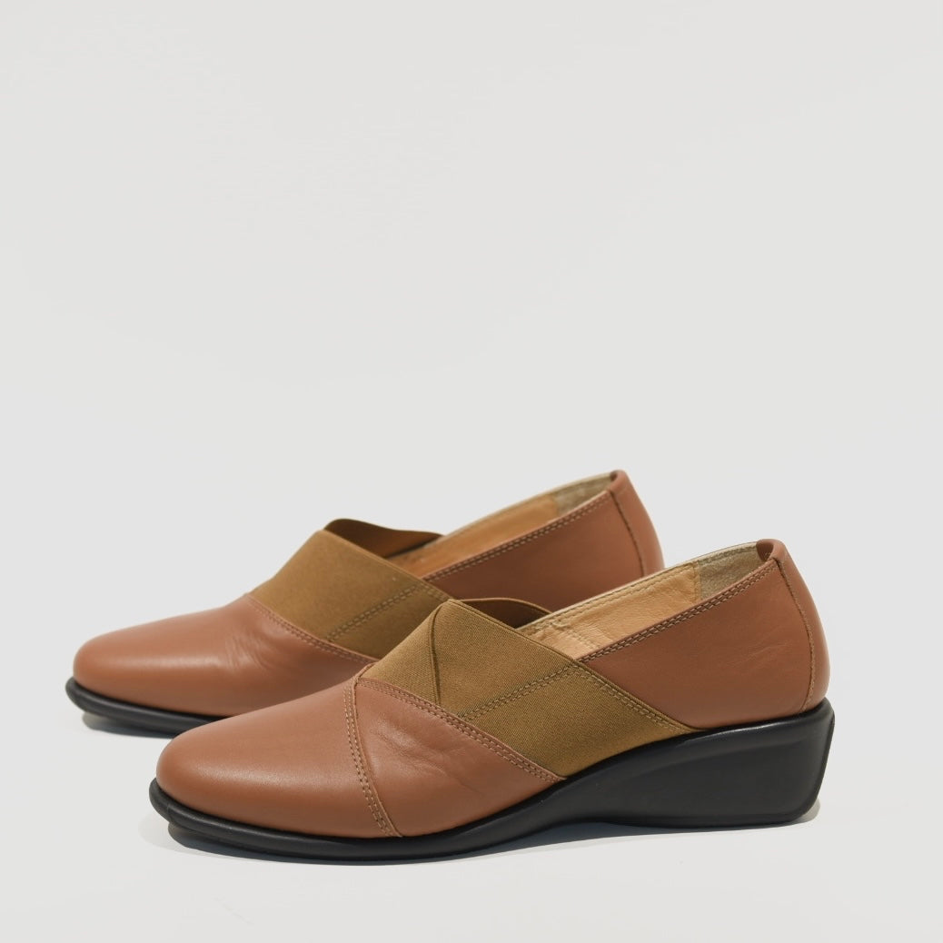 DFC Relax 100% Genuine Leather Greek Shoes in Camel for Women