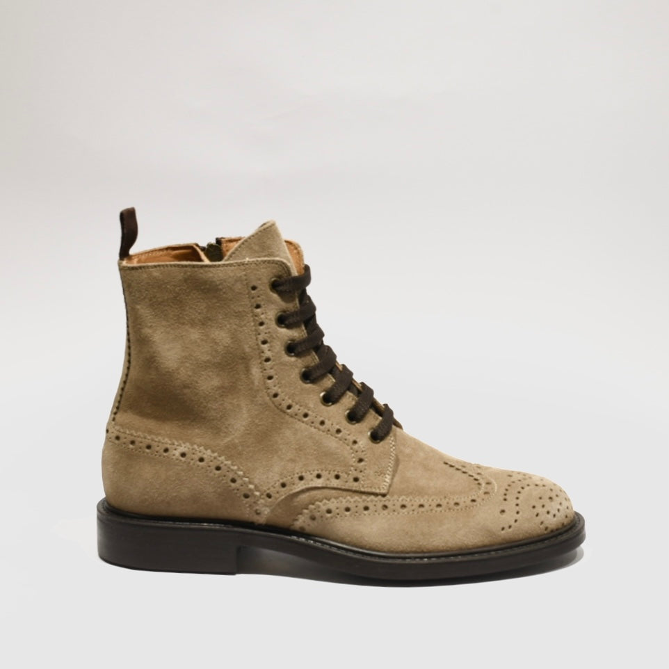 Shalapi Italian boots for men in suede’s beige