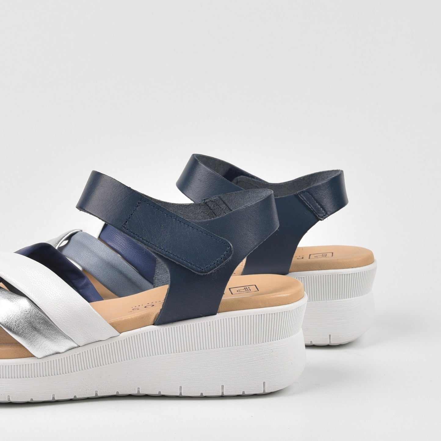 Pitillos Spanish Classic Sandals for Women in White Blue.