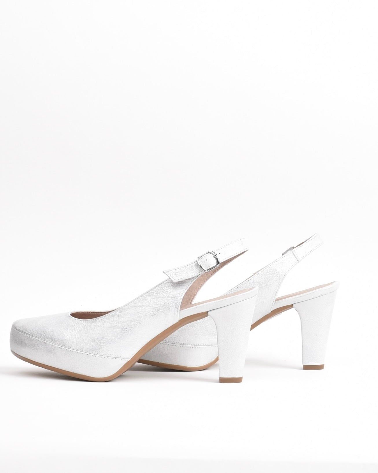 Dorking Fluchos Classic Comfortable Medium heel Sandal for women in Silver