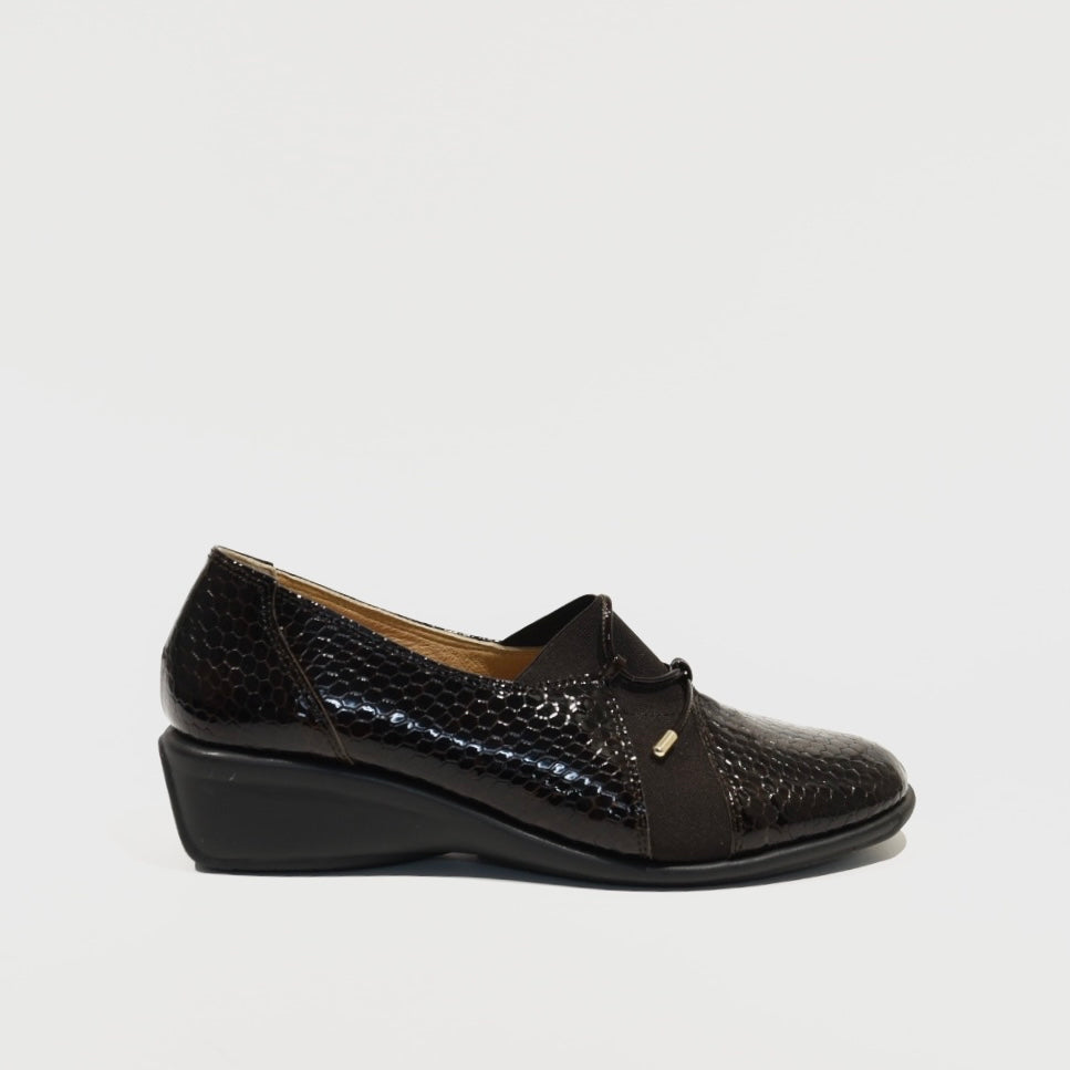 DFC 100% Genuine Leather Greek Classic Shoes in Shiny Brown for woman