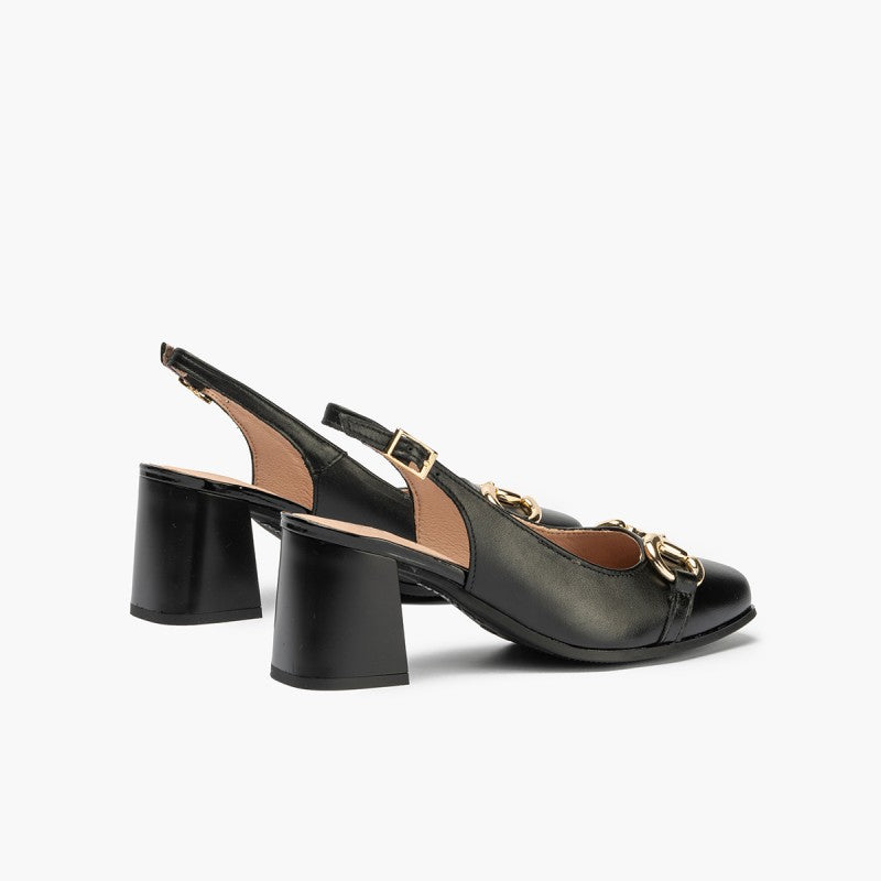 Pitillos Spanish High Heel Sandal for Women in Black.