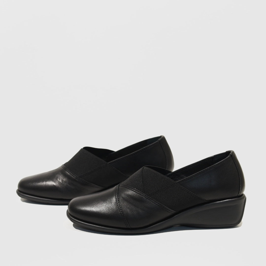 DFC Relax 100% Genuine Leather Greek Shoes in Black for Women