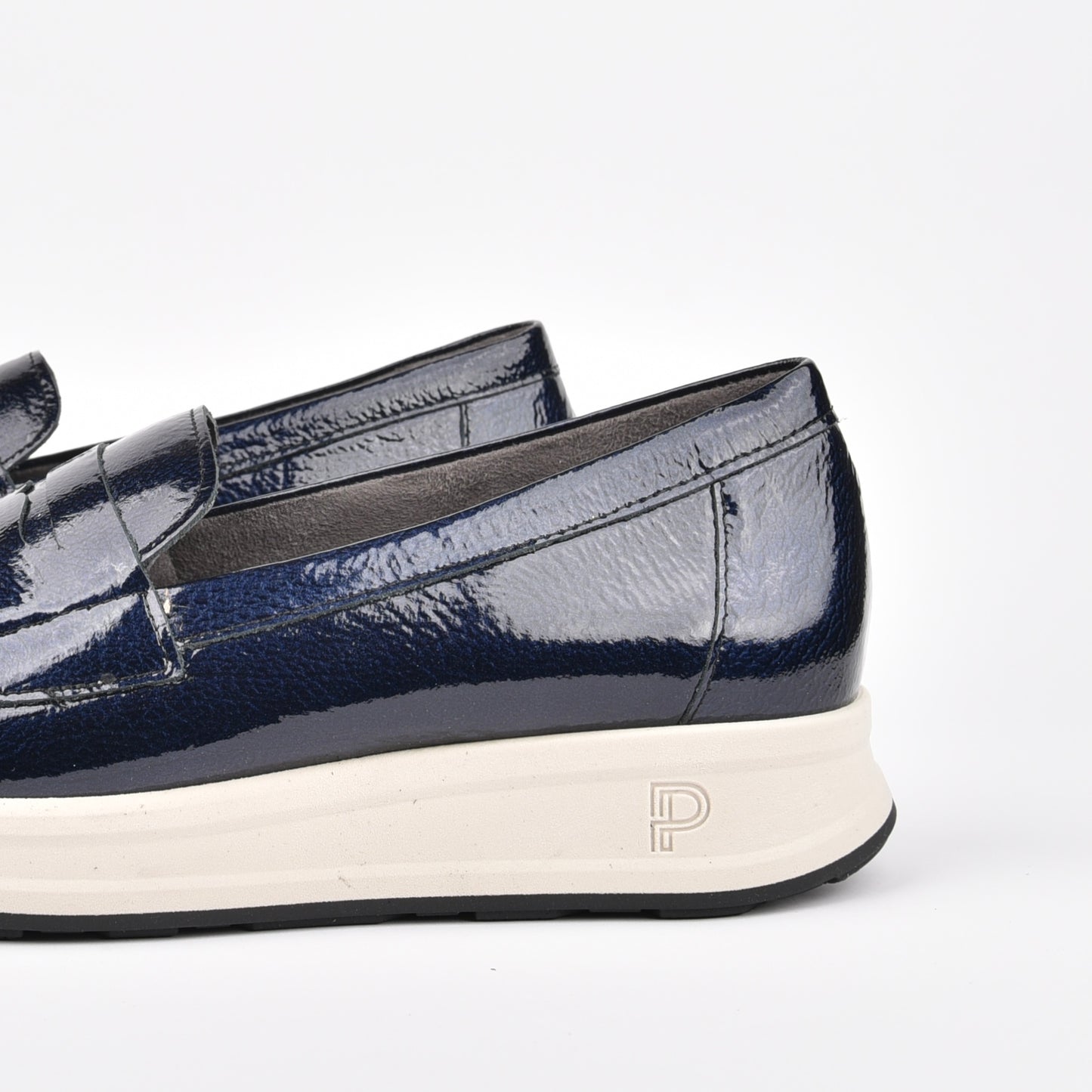 Pitillos 100% Genuine Leather Spanish loafers for women in navy blue