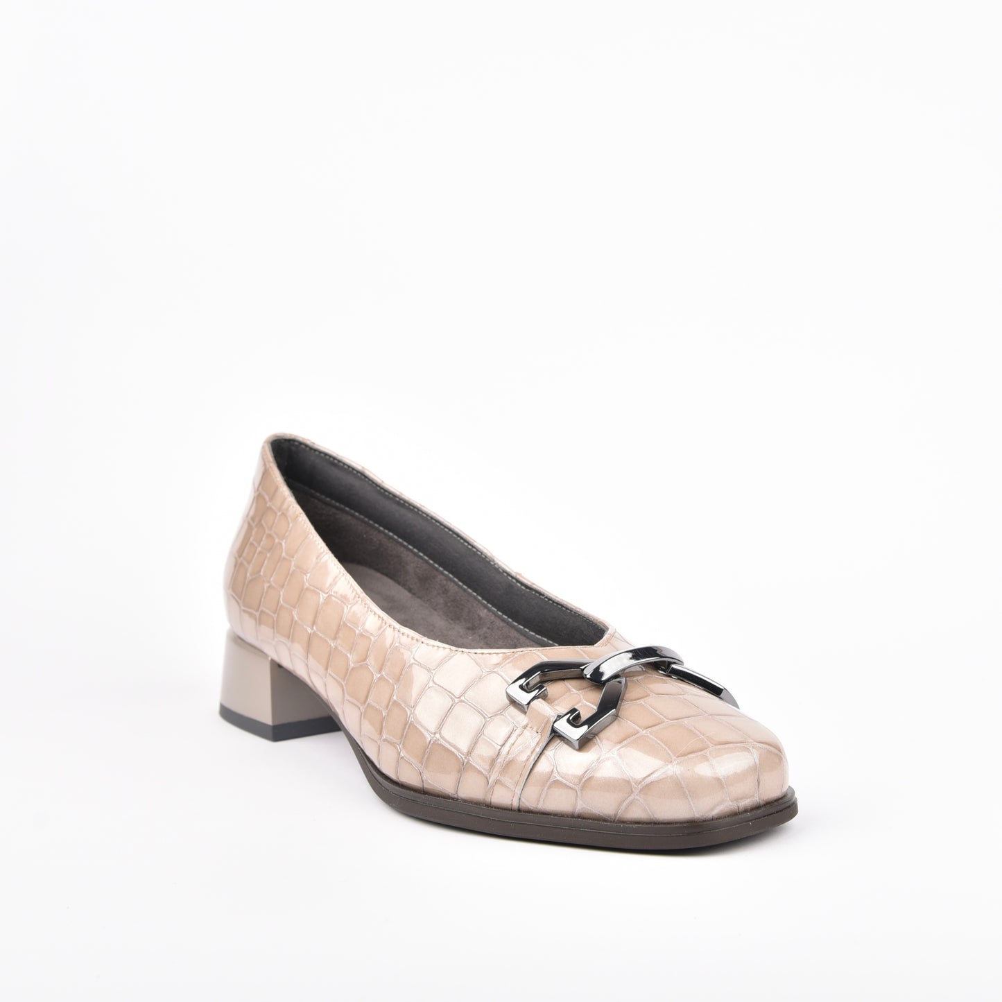 10113 Pitillos 100% Genuine Leather Spanish Mid Heel Shoes for women in Beige
