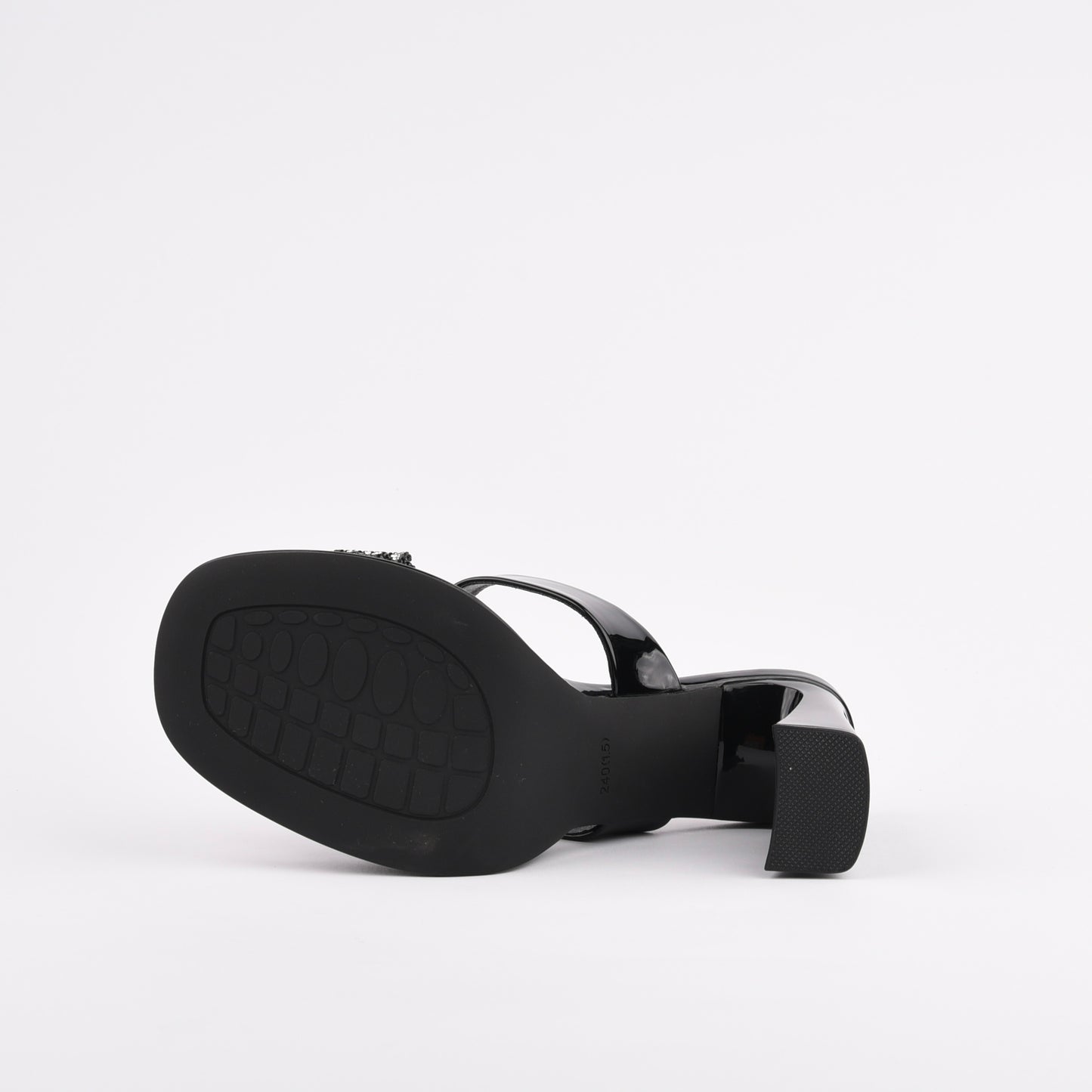 Shalapi Genuine Leather high Heel slippers for women in Black