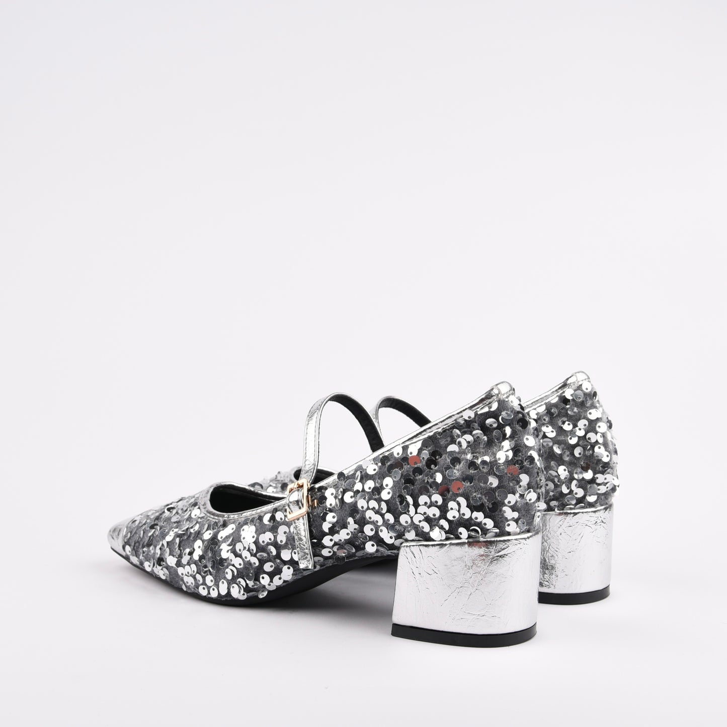 Shalapi Medium Heel Shoes for women in silver