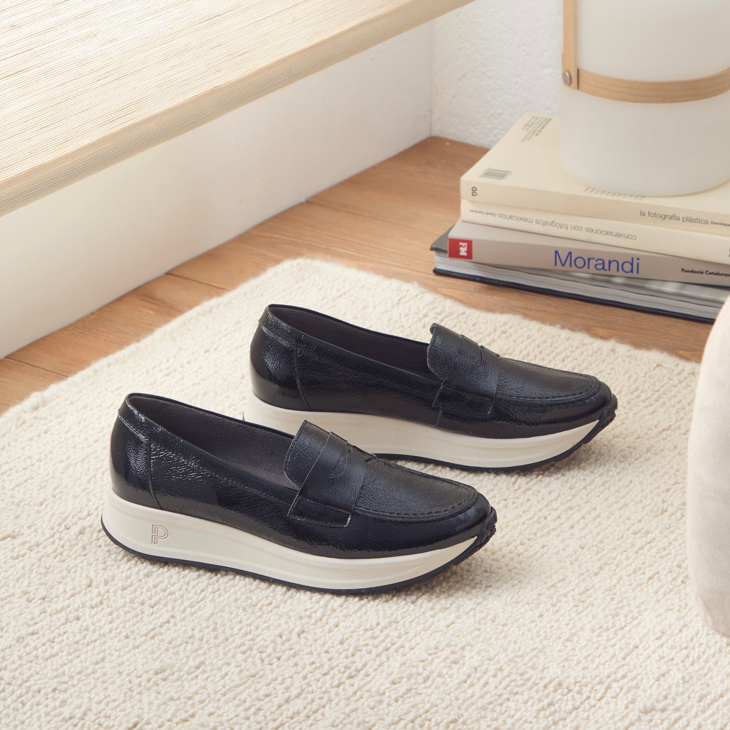 Pitillos 100% Genuine Leather Spanish loafers for women in navy blue