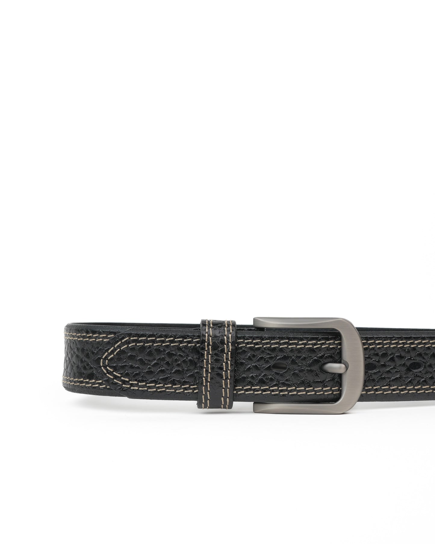 Shalapi Genuine leather belts for jeans for men in black
