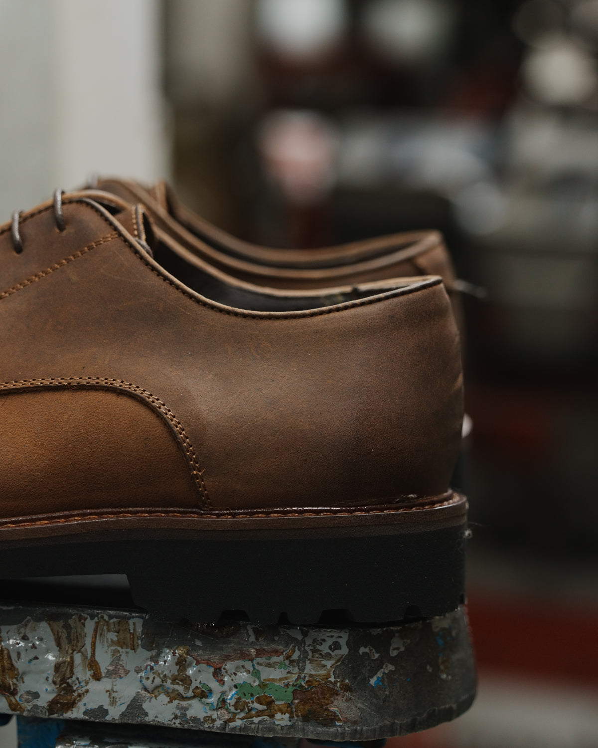 Shalapi Napoli derpy shoes for men in horse leather in black