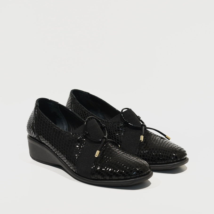 DFC Relax 100% Genuine Leather Greek Classic Shoes in Black for women