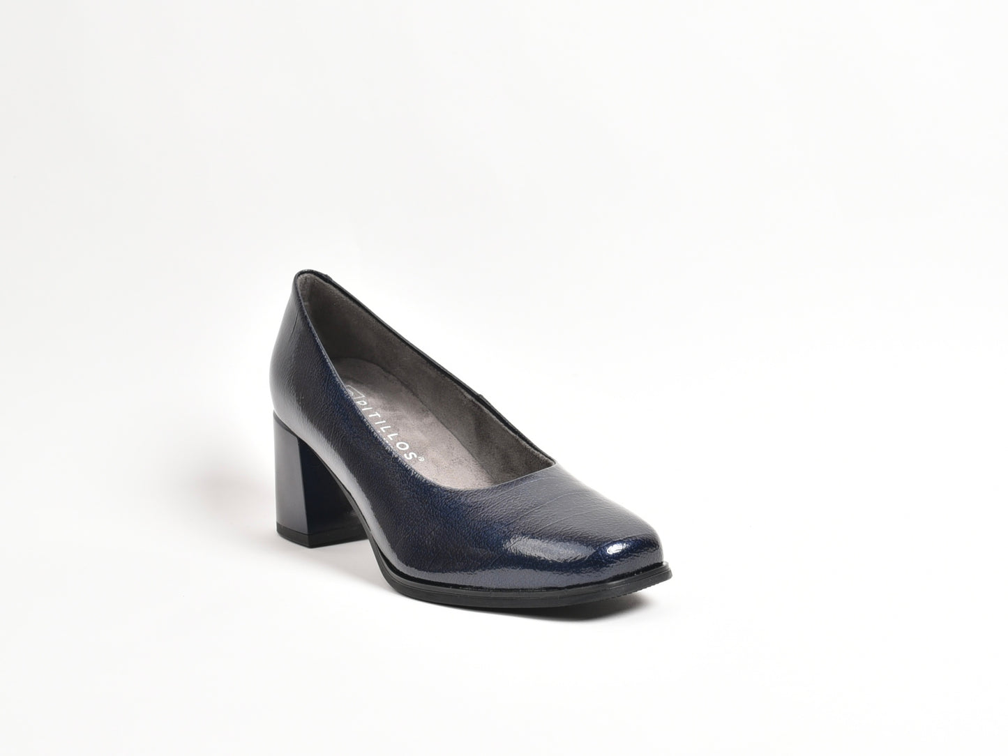 Pitillos classic high heel shoes for women in shiny blue