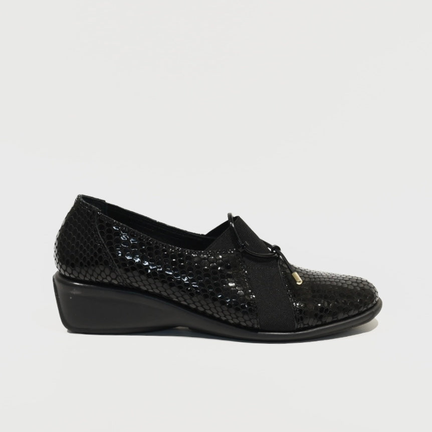 DFC Relax 100% Genuine Leather Greek Classic Shoes in Black for women