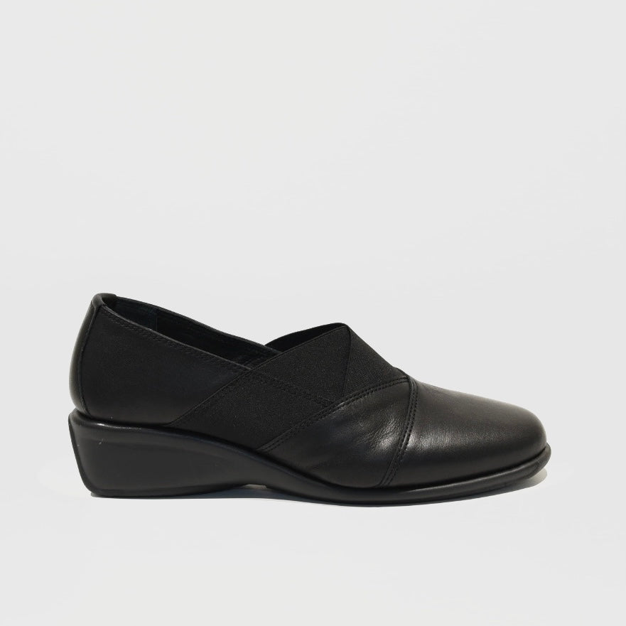 DFC Relax 100% Genuine Leather Greek Shoes in Black for Women