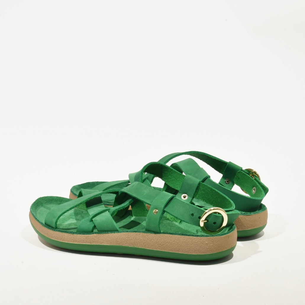 Fantasy sandals 100% Genuine Leather Greek Sandal for Women in Emerald Green