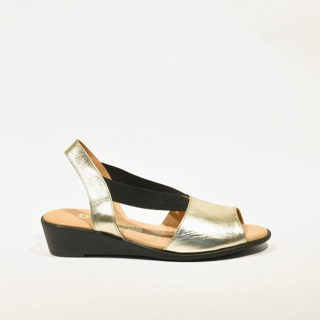 100% Genuine Leather Greek Sandal for Women in Shiny Gold
