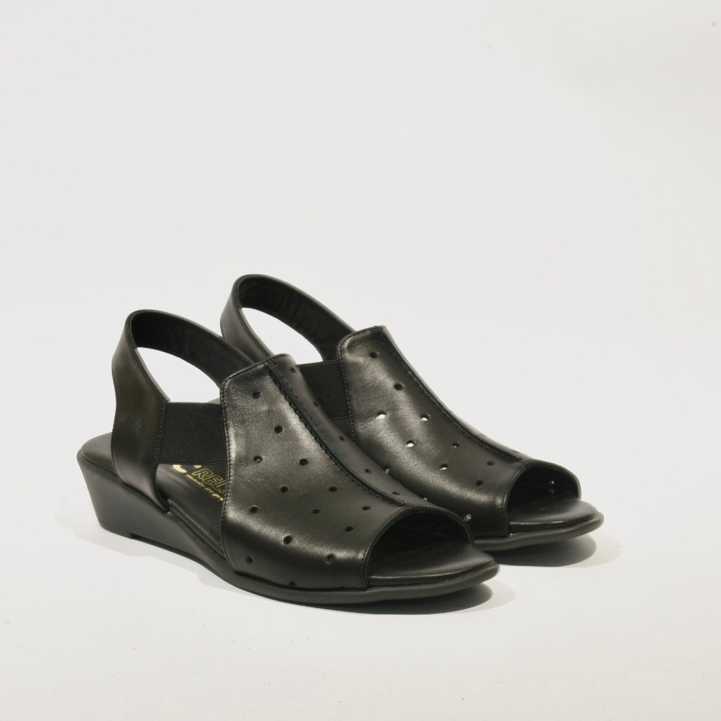 100% Genuine Leather Greek Sandal for Women in Black