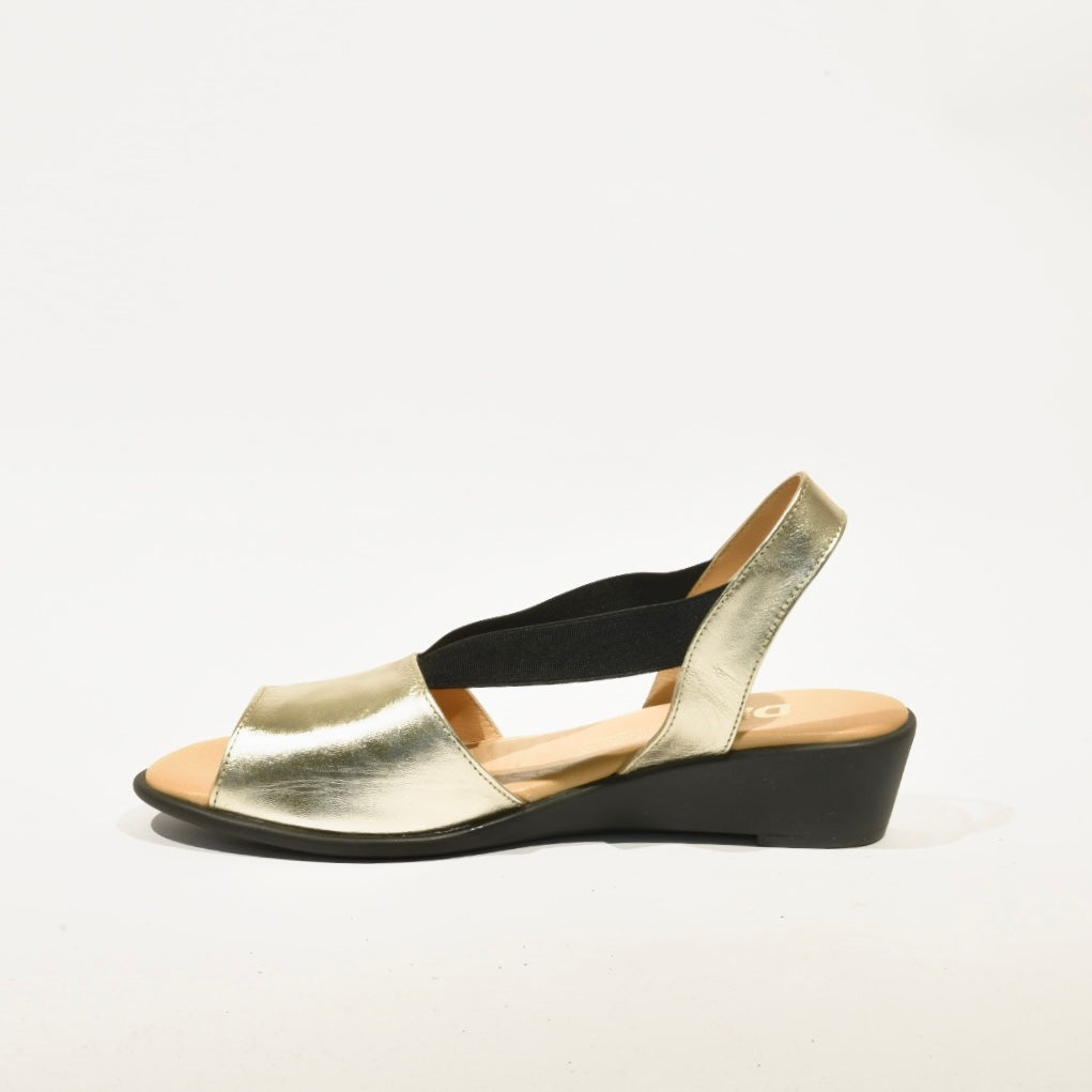 100% Genuine Leather Greek Sandal for Women in Shiny Gold