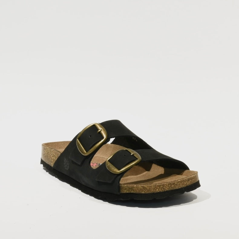 Spanish 100% Genuine Leather Slipper for Women in Black