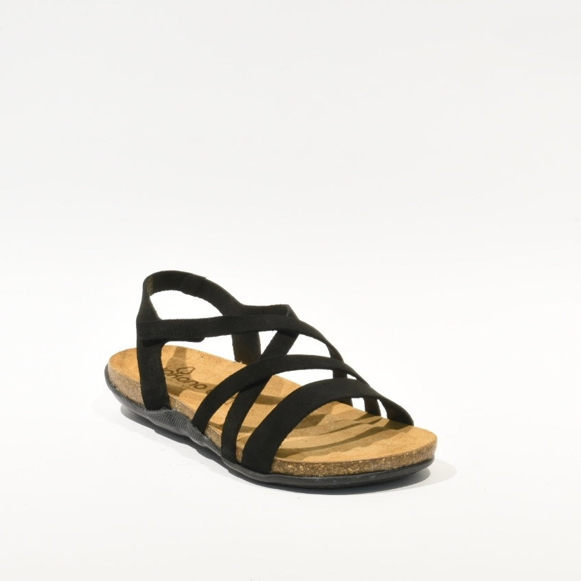 Spanish 100% Genuine Leather Sandal for Women in Soft Black