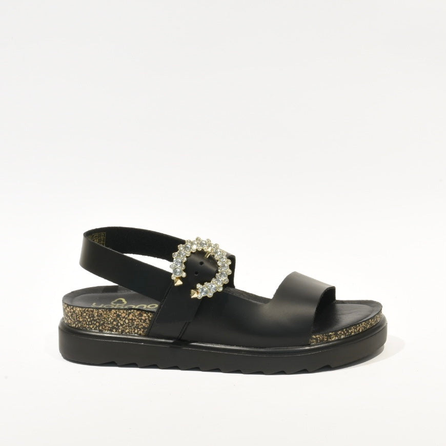 Spanish 100% Genuine Leather Sandal for Women in Black