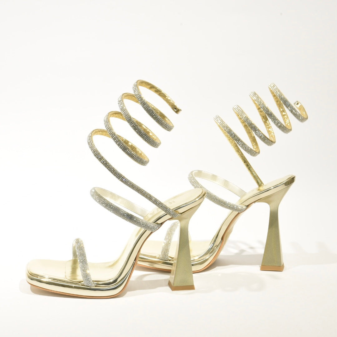 Turkish High heel Sandal for Women in Gold
