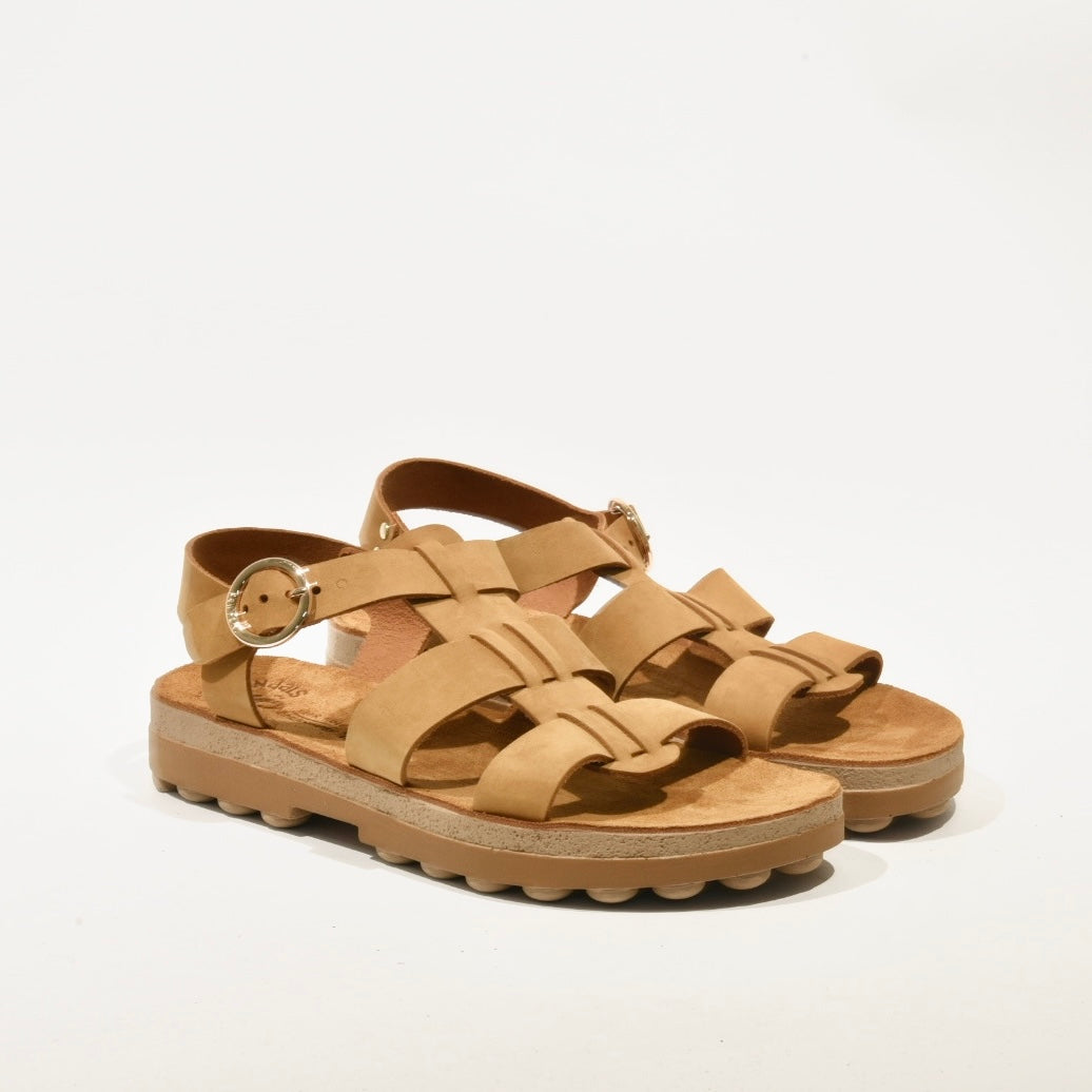 Fantasy sandals 100% Genuine Leather Greek Sandal for Women in Camel