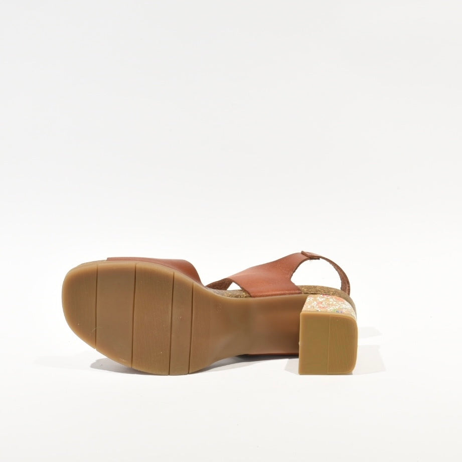 Spanish 100% Genuine Leather Sandal for Women in Camel