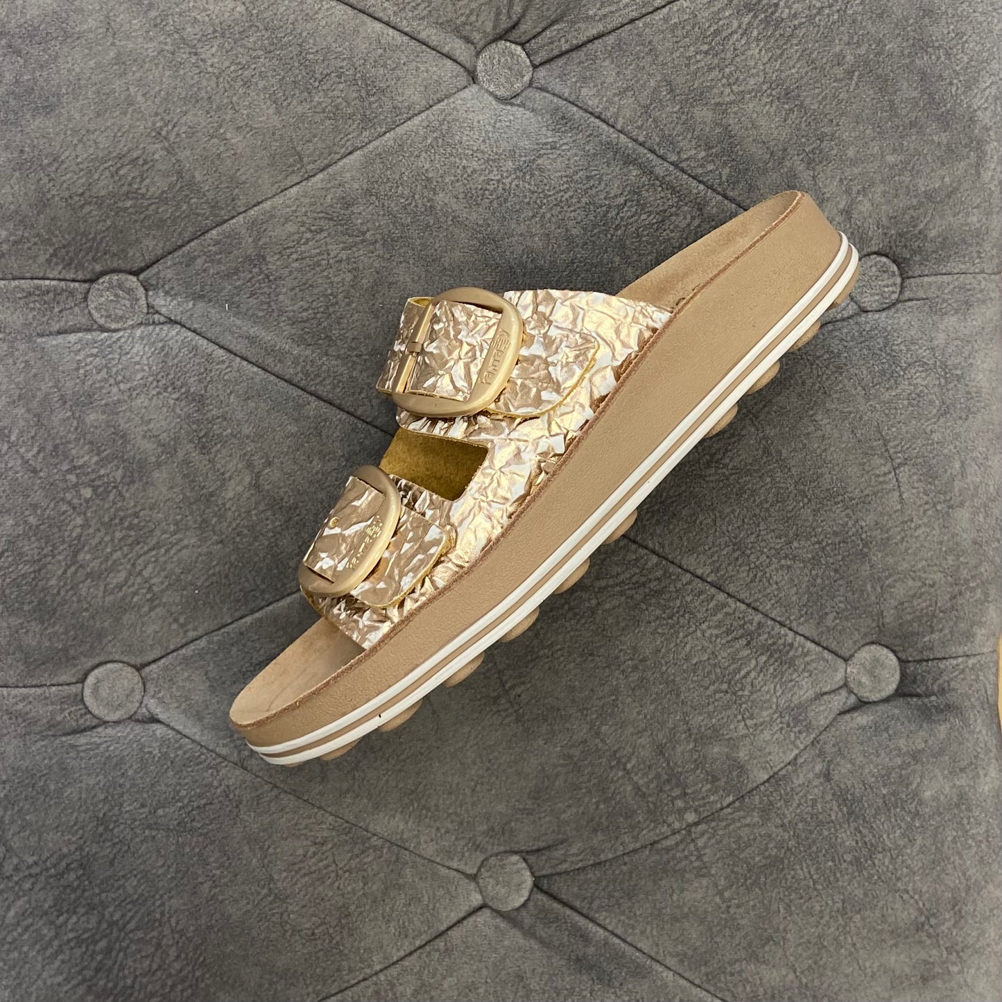 Fantasy sandals 100% Genuine Leather Greek for woman in gold and white for women