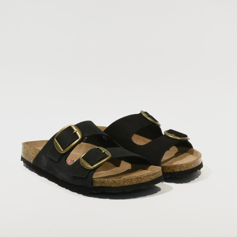 Spanish 100% Genuine Leather Slipper for Women in Black