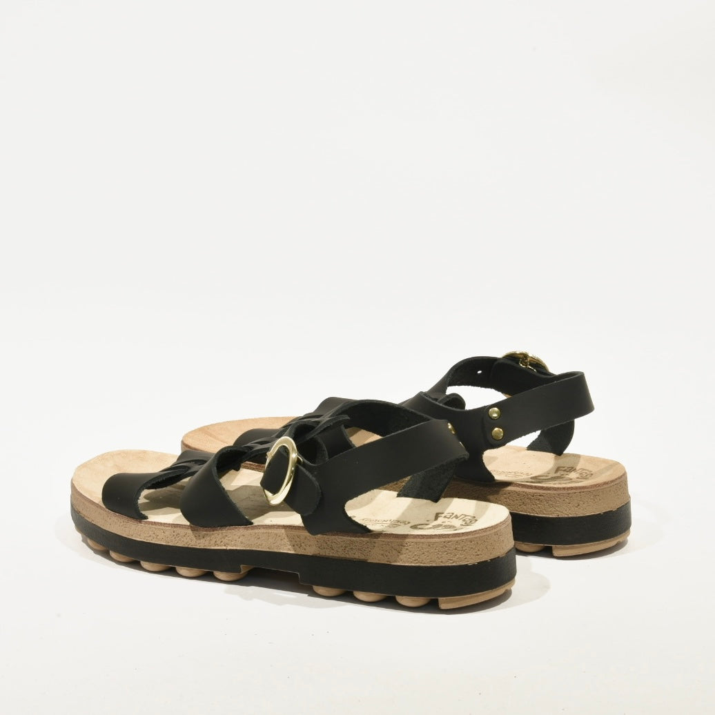 100% Genuine Leather Greek Sandal for Women in Black