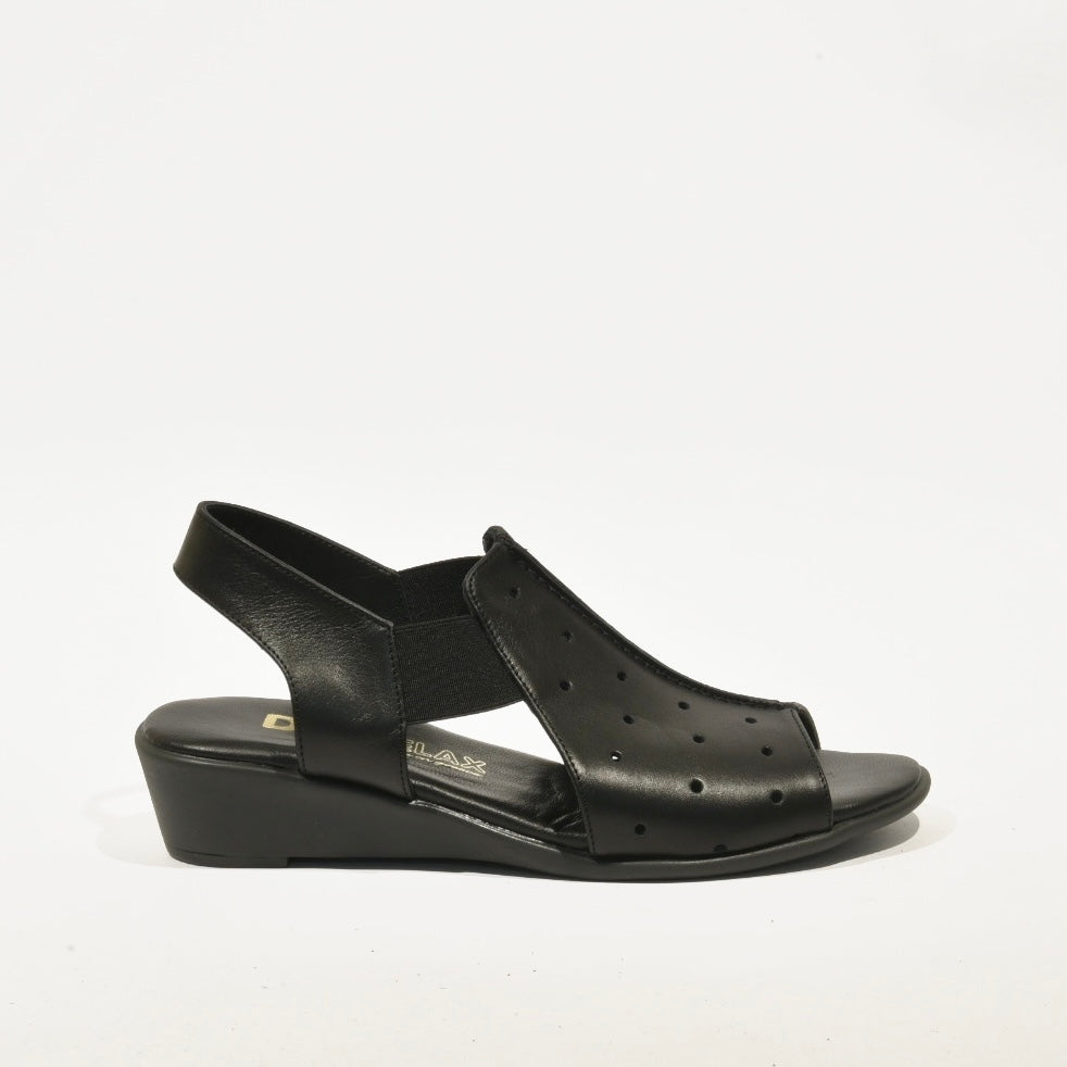 100% Genuine Leather Greek Sandal for Women in Black