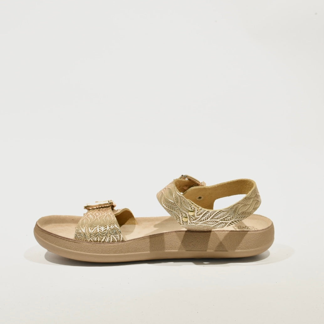 100% Genuine Leather Greek Sandal for Women in Gold