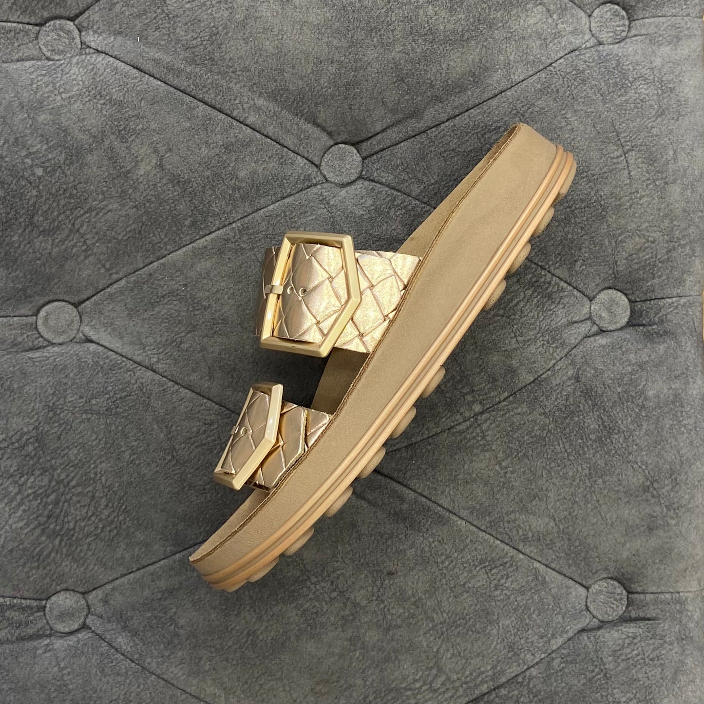 100% Genuine Leather Greek Slipper for Women in Beige