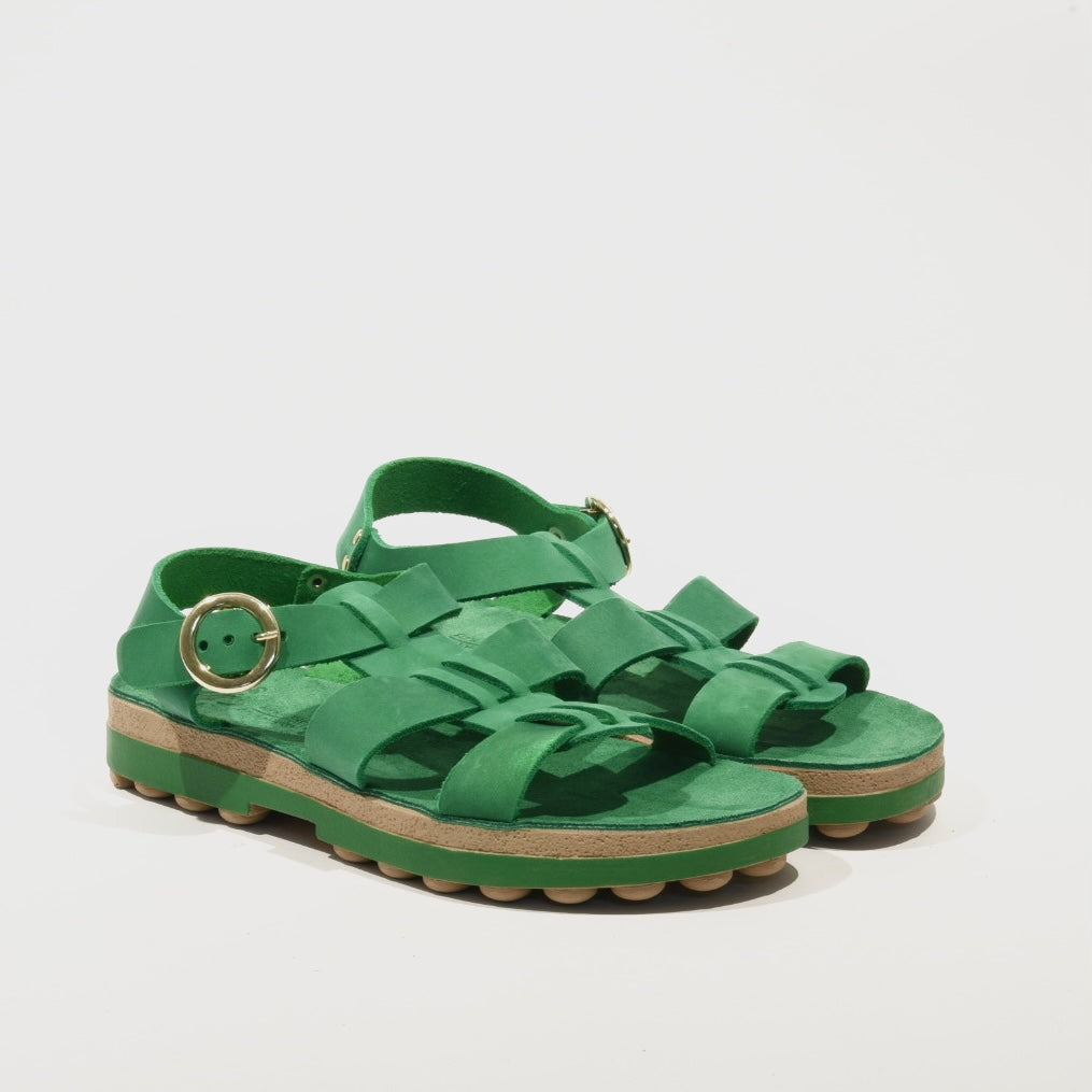 Fantasy sandals 100% Genuine Leather Greek Sandal for Women in Emerald Green