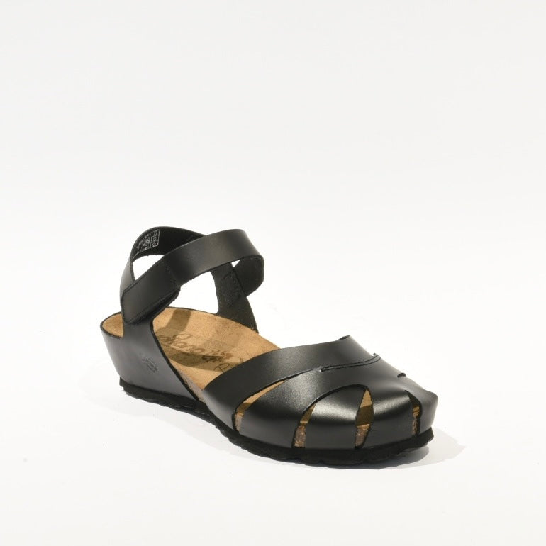 Spanish 100% Genuine Leather Sandal for Women in Soft Black