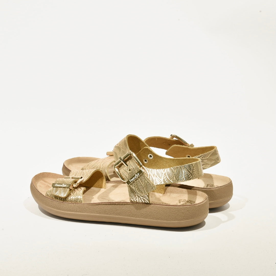 100% Genuine Leather Greek Sandal for Women in Gold