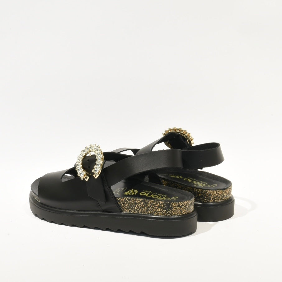 Spanish 100% Genuine Leather Sandal for Women in Black