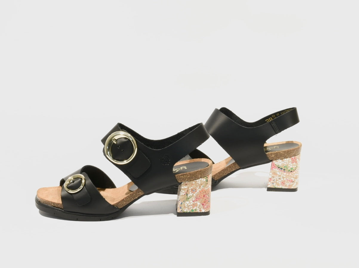 Spanish 100% Genuine Leather Sandal for Women in Black