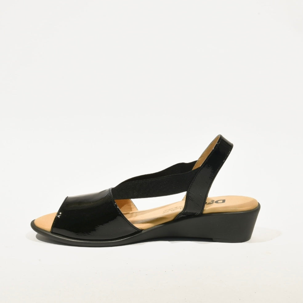 DFC Relax 100% Genuine Leather Greek Sandal for Women in Shiny Black
