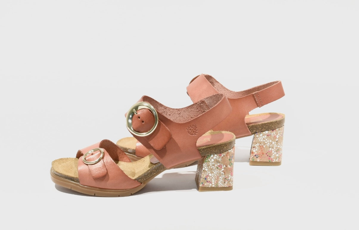 Spanish 100% Genuine Leather Sandal for Women in Soft Rose