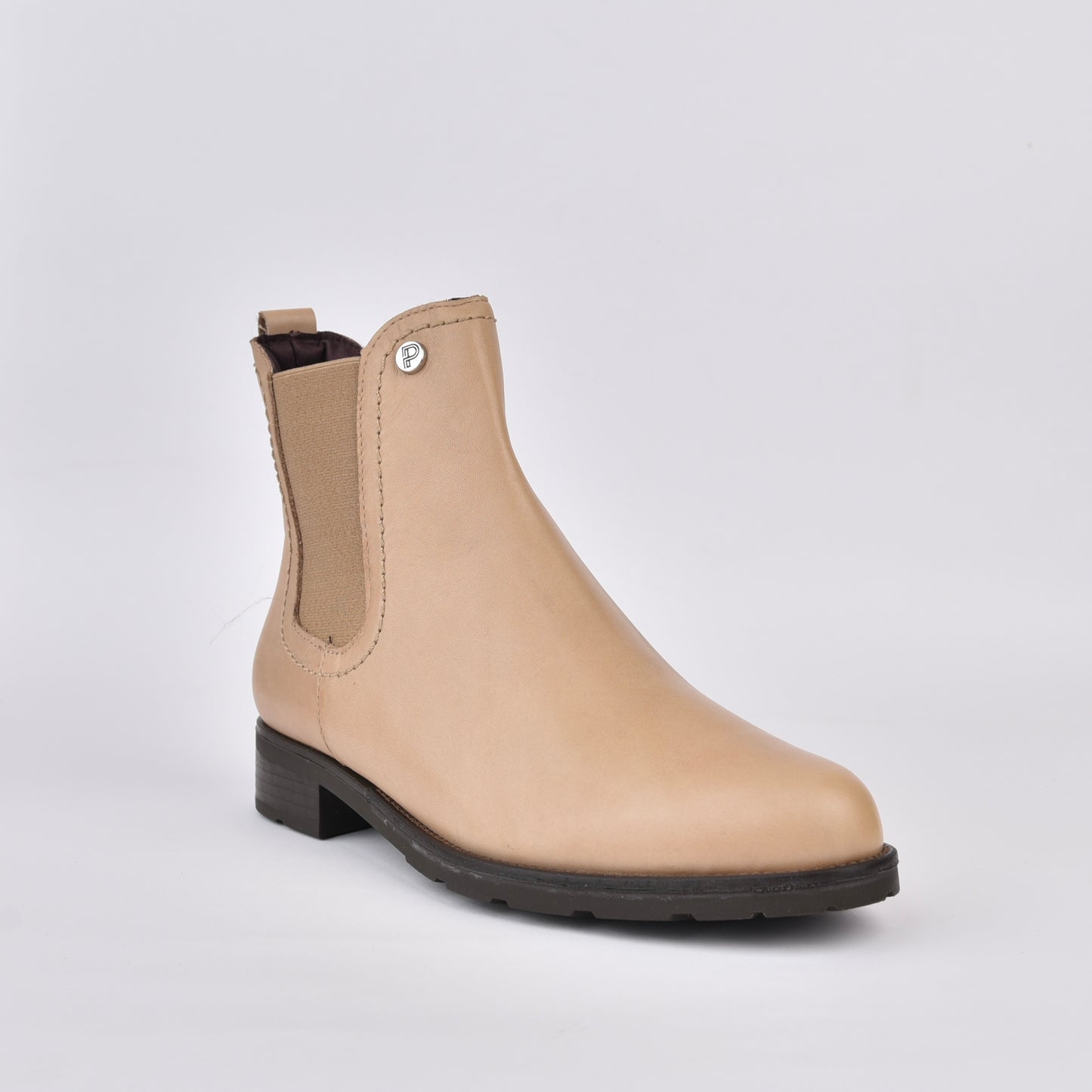 Pitillos 100% Genuine Leather Spanish Chelsea boots in Taupe for women