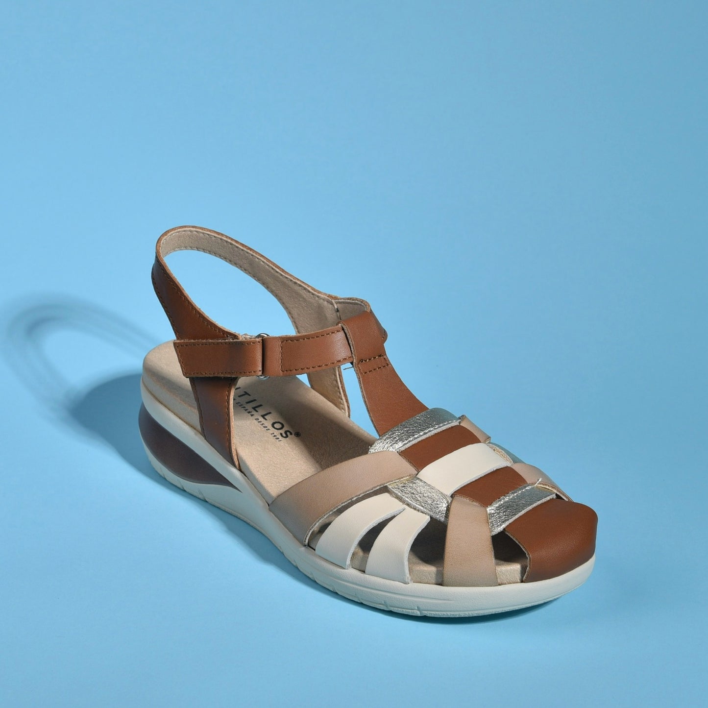 Pitillos Spanish Strap Sandal for Women in Camel .