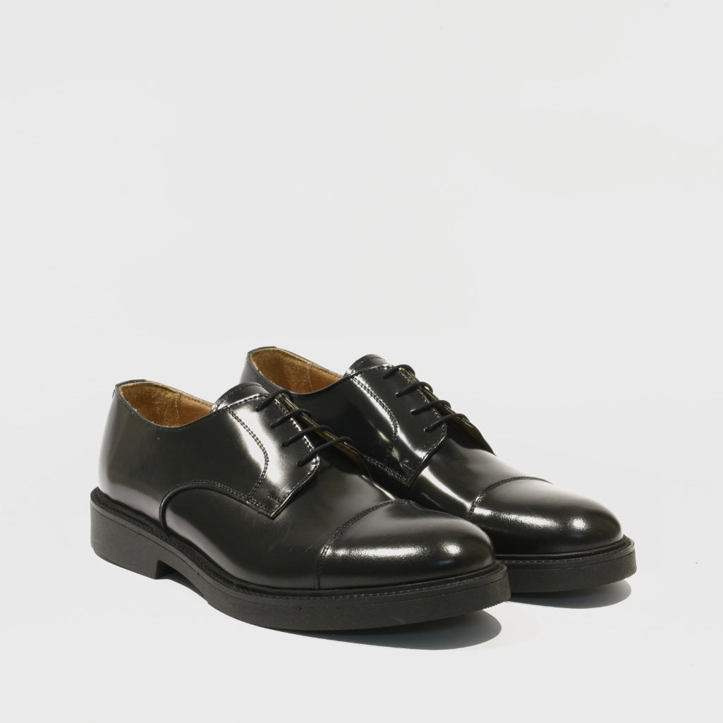 Shalapi Italian Leather Dress Shoes for Men in shiny Black