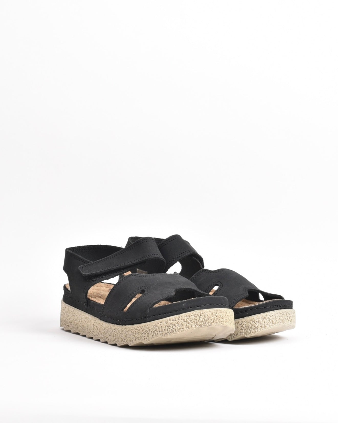 SHALAPI NAPOLI genuine leather Sandal for women in Black.