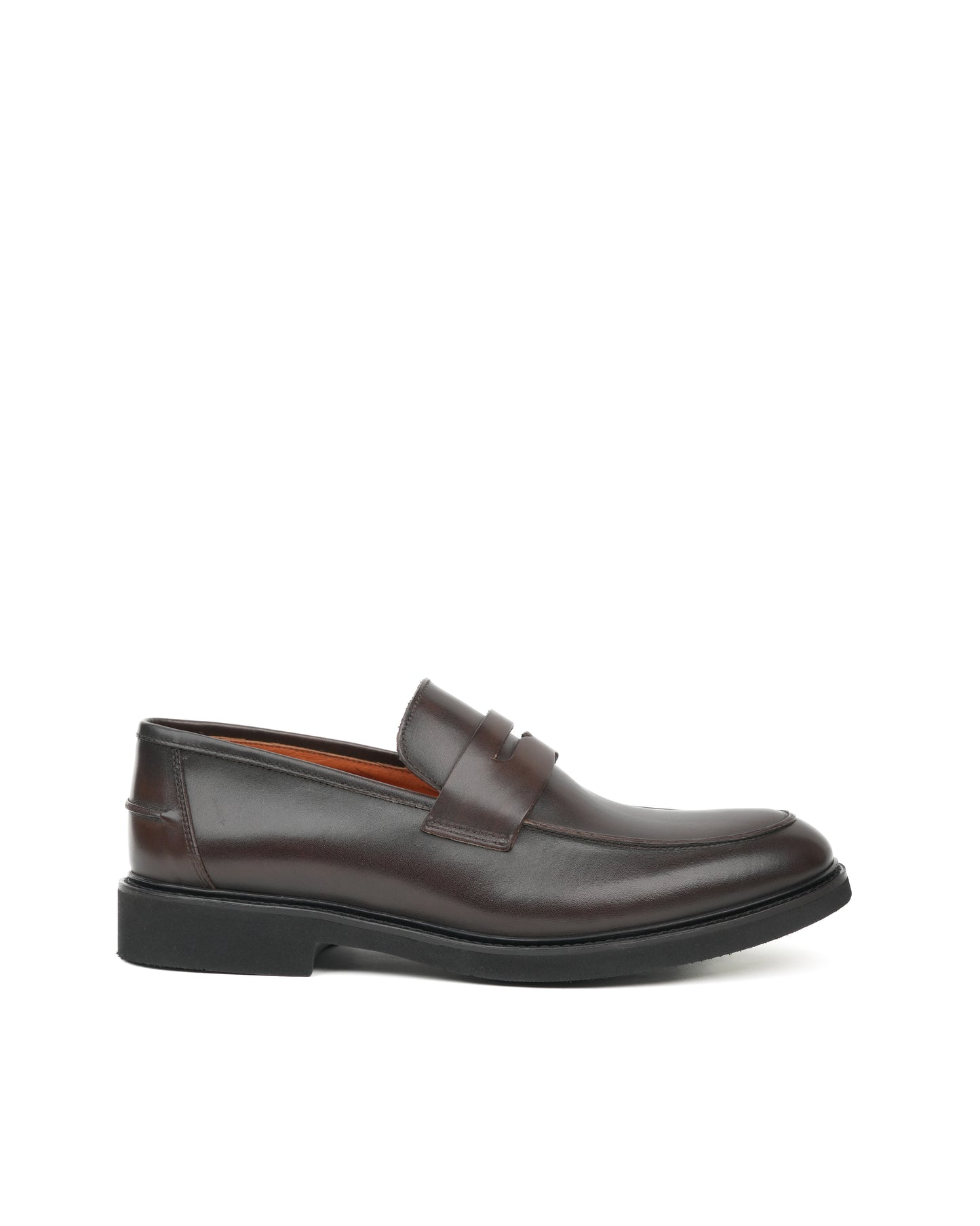 Italian loafers for men in crust brown