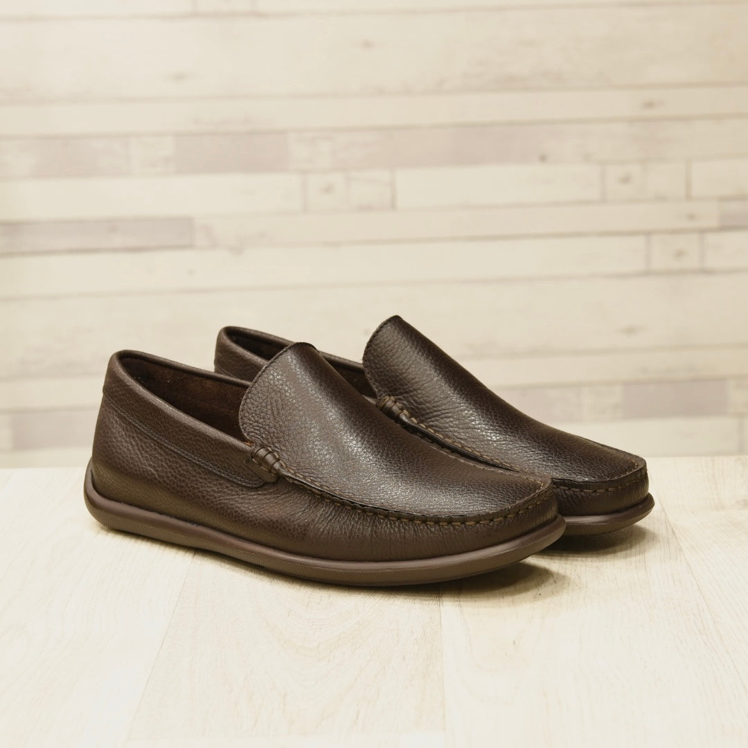 Frau Italian loafers for men on Dark brown