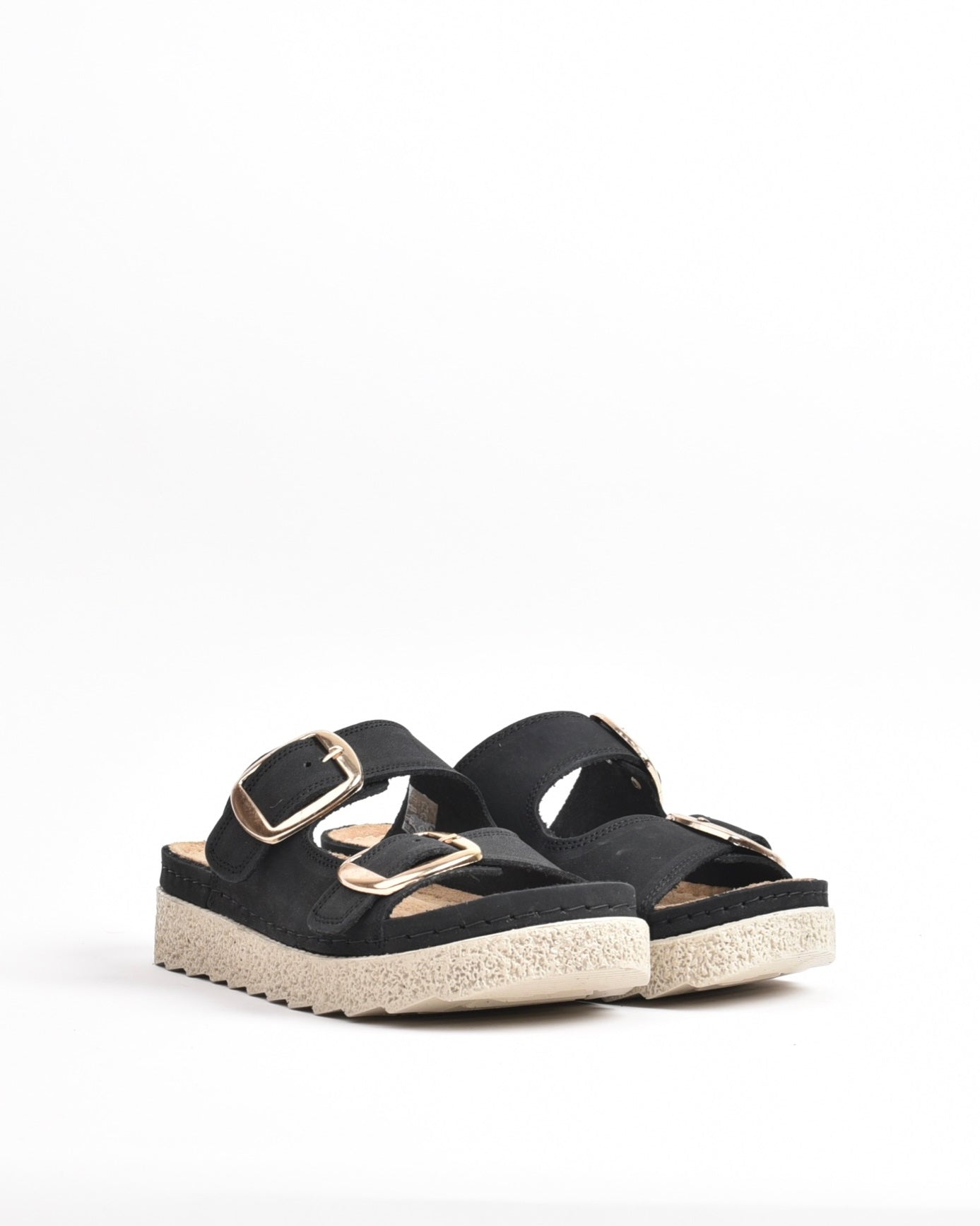 SHALAPI NAPOLI genuine leather slippers for women in Black